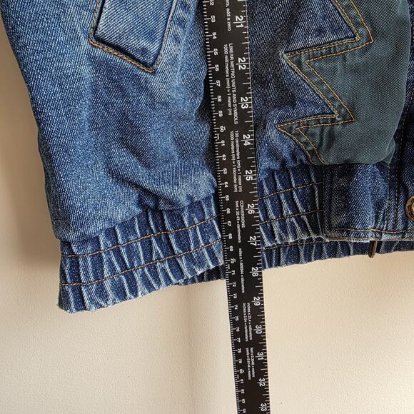 VTG 90s Izzi Western Denim Jacket Southwest Aztec Geometric Patchwork Oversize L - Picture 10 of 12